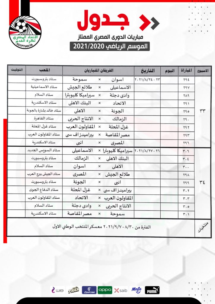 مباريات الدوري المصري الممتاز
